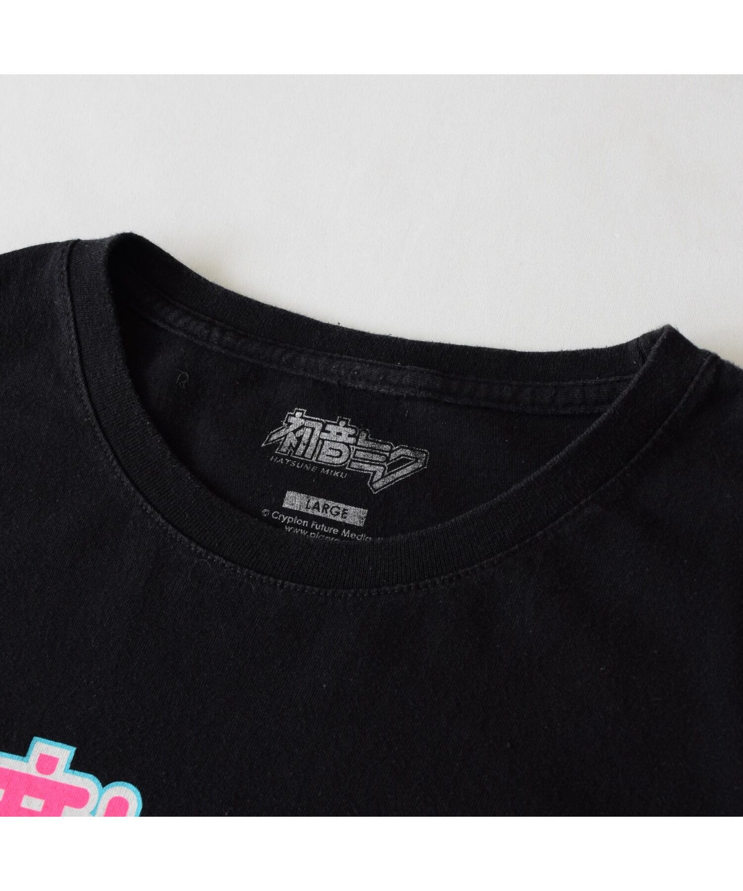 初音ミク Tシャツ メンズ L ブラック キャラクター 古着 ヴィンテージ