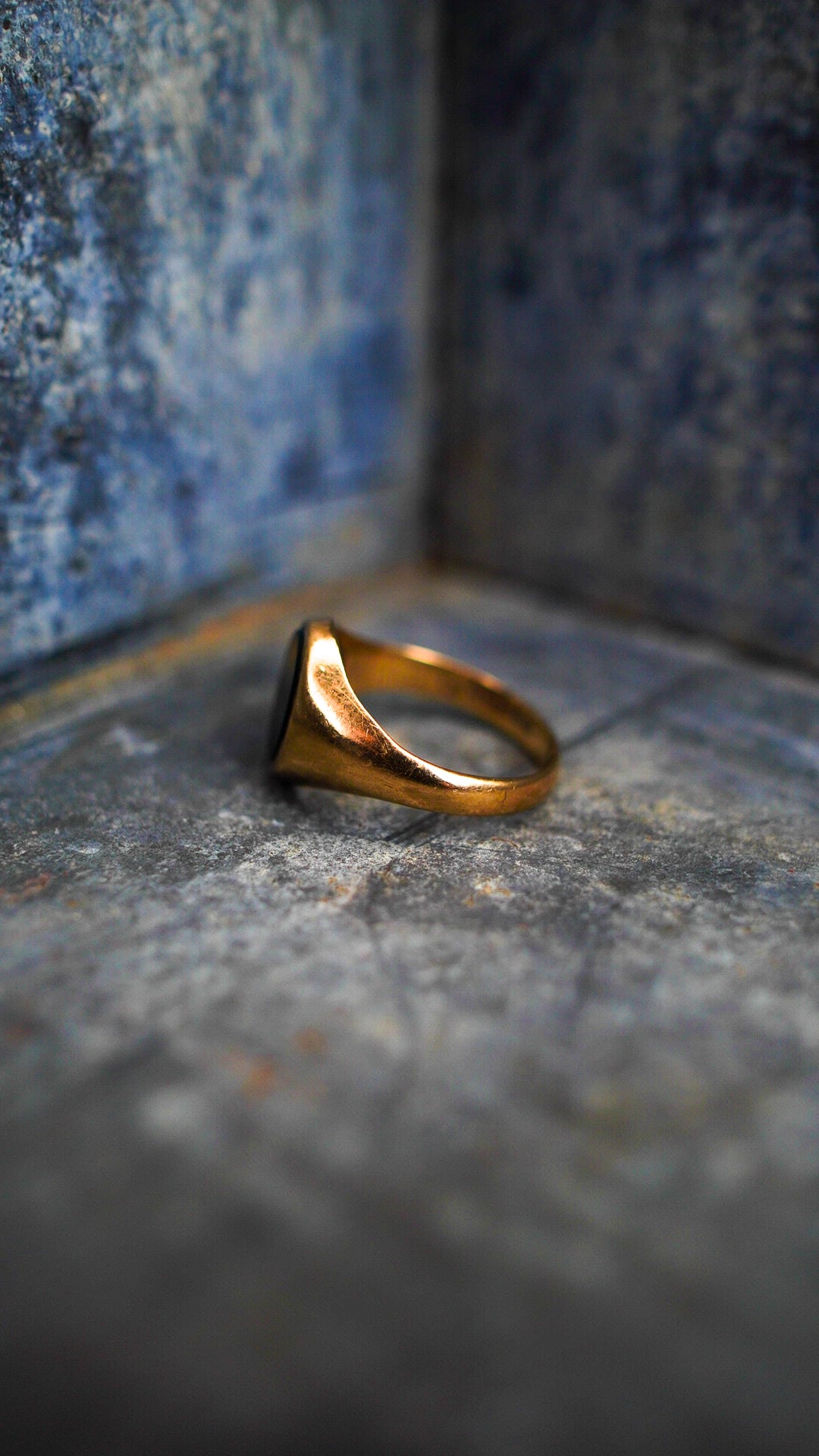 1962】U.K. VINTAGE 9ct イエロー ゴールド シグネット リング 《9金  