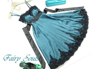 ★送料無料★7号（S）☆サテンパーティ－ミディアムドレス(OPN3935)