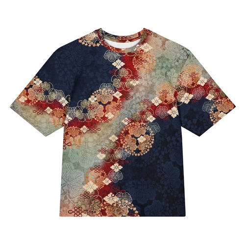 和紋様装飾　藍虹　和柄ユニセックス 150G Breeze Tシャツ