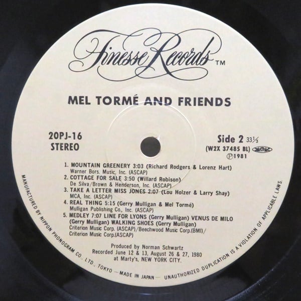 Mel Torme / Mel Torme And Friends [W2X 37484] - 画像5