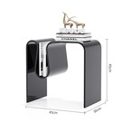 サイドテーブル アクリル製 小型テーブル ベッドサイドキャビネット クリアエンドテーブル ミニマリスト ナイトスタンド リビングルーム バスルーム 寝室用 グレー