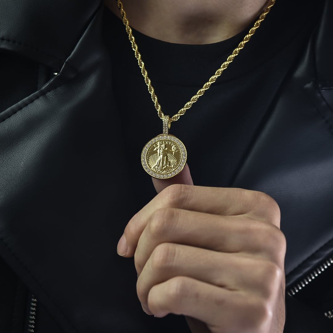 316L Liberty coin necklace 【25mm】 | ✯Lucliss Jewelry✯