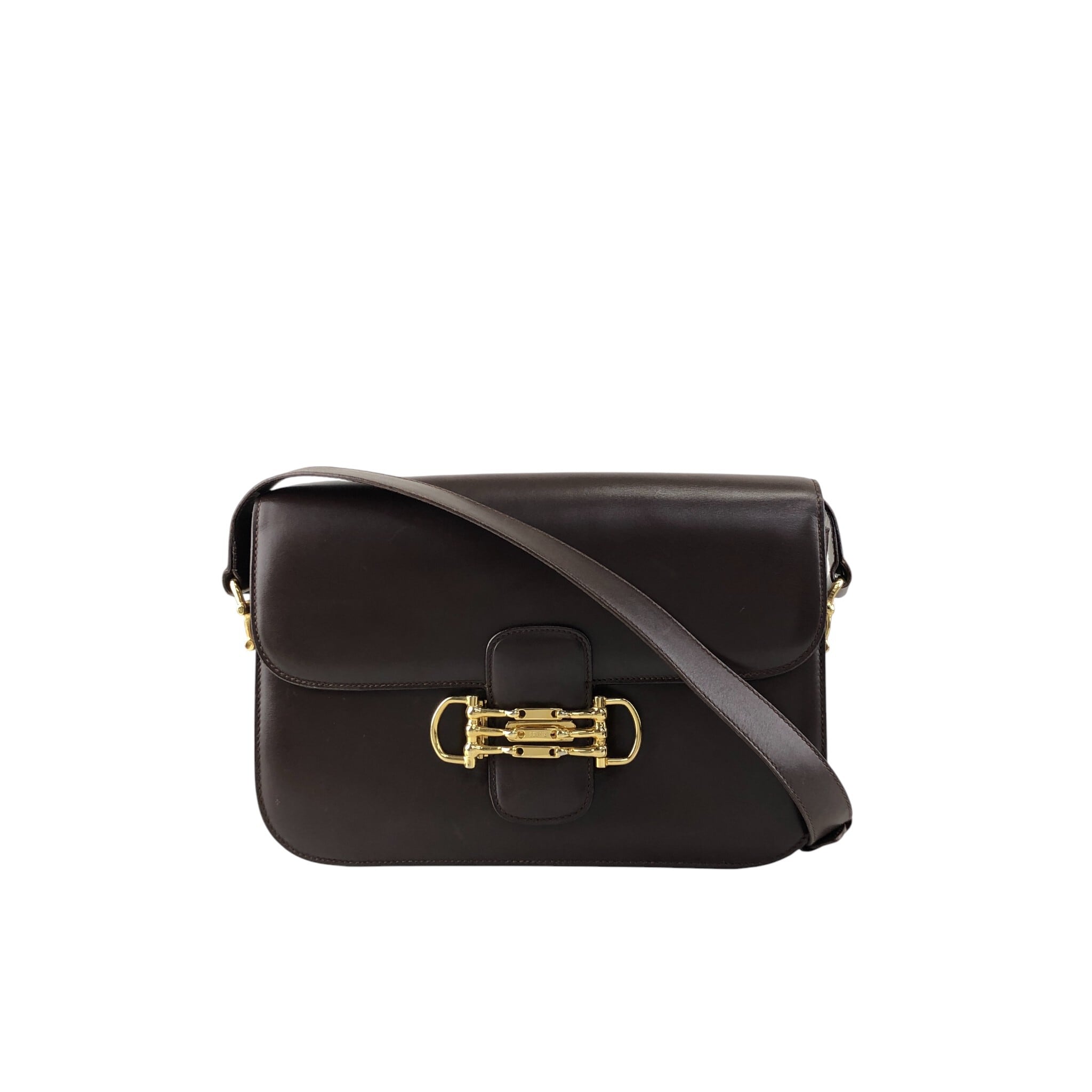 CELINE セリーヌ ショルダーバッグ ブラウン ホースビット レザー