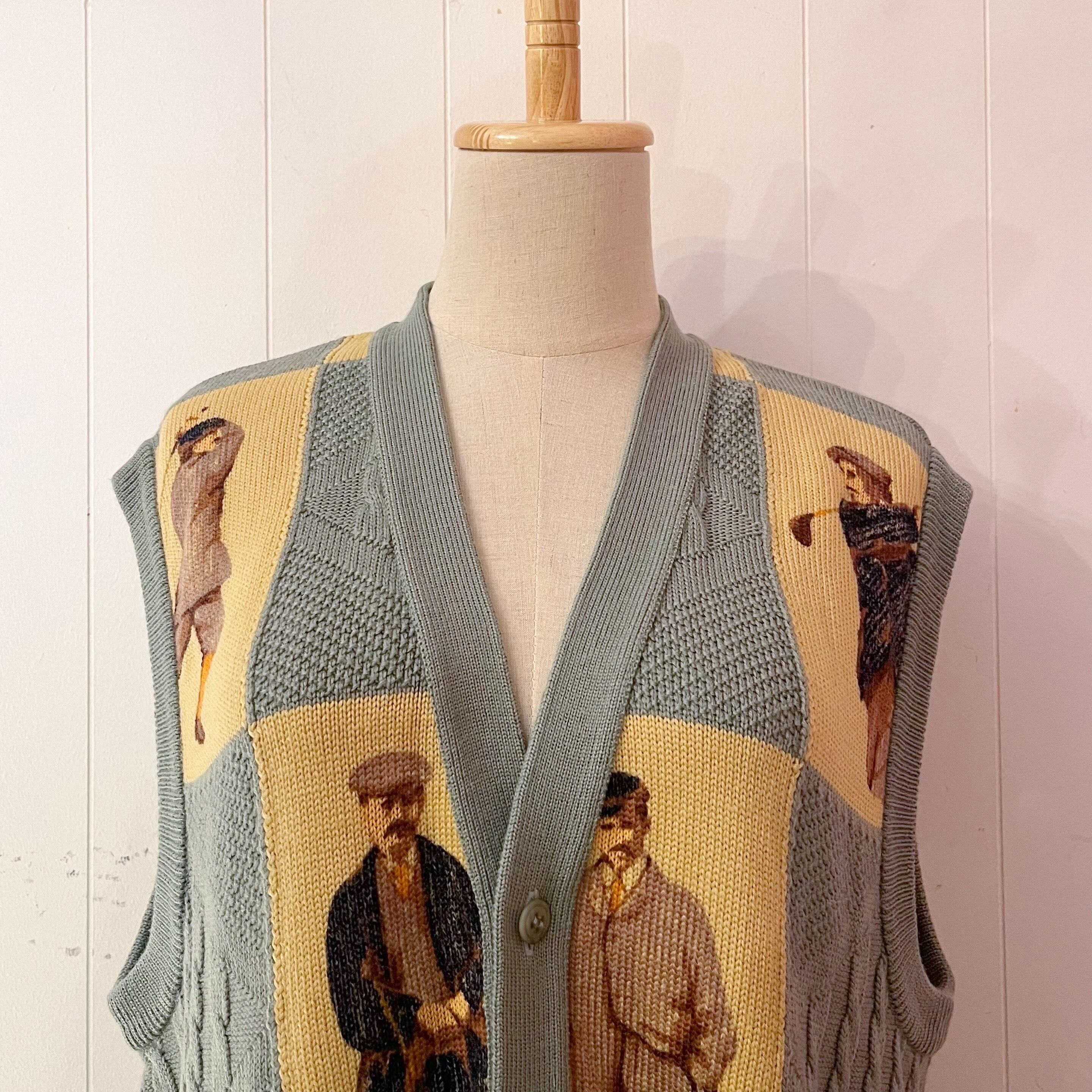 pale green golf check vest