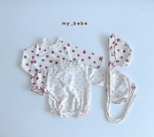 韓国子供服 / Mybebe / ワッフルレーススーツ (ボネット付き) / ベビー *S~Ⅿ*