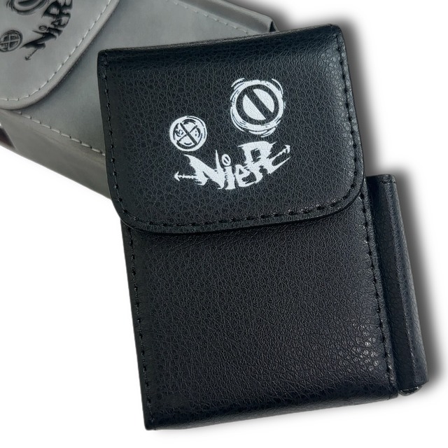 PU LEATHER BLACKシガレットケース【FACE LOGO】