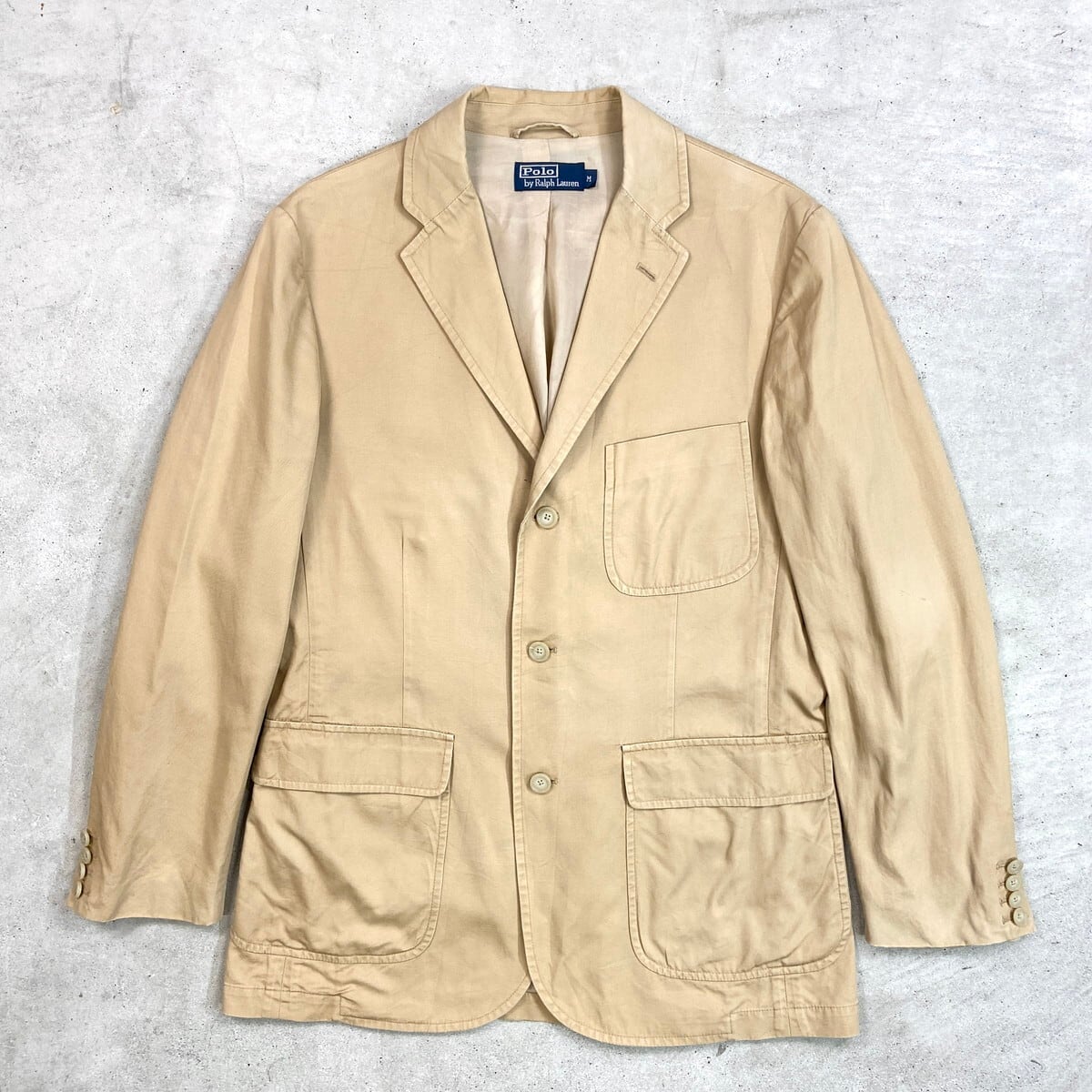 90s Ralph Lauren リネン混　背抜き　3B テーラード PM217 90年代 Polo by Ralph Lauren ポロバイラルフローレン コットン