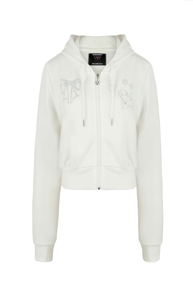 [ODDONEOUTXthesallyslaw] STONE ZIP-UP HOODIE IVORY 正規品 韓国ブランド 韓国ファッション 韓国代行 韓国通販 oddoneout オッドワンアウト 日本 店舗