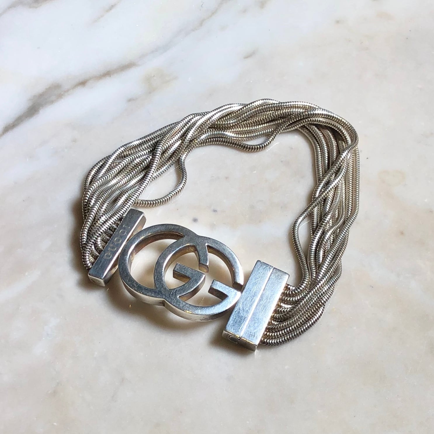 GUCCI 10-strand silver bracelet | NOIR ONLINE