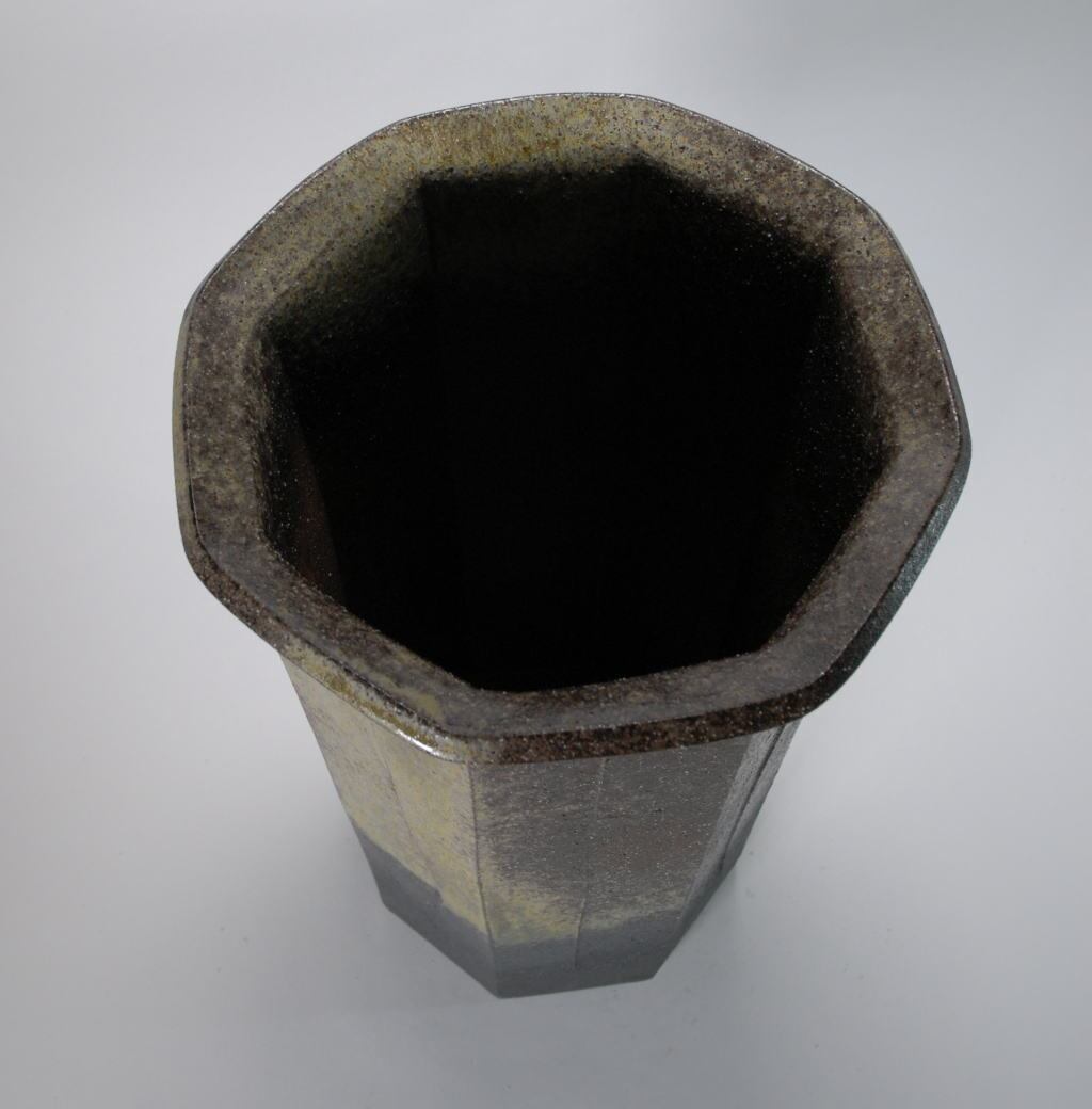 古陶八角傘立（信楽焼き・陶器・傘立て・梅雨・雨・玄関・収納・B038