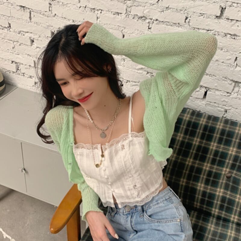 サマーレースノースリーブトップス 大人ガーリー スウィート キュート カジュアル 夏物 ハンチェンe97092710227