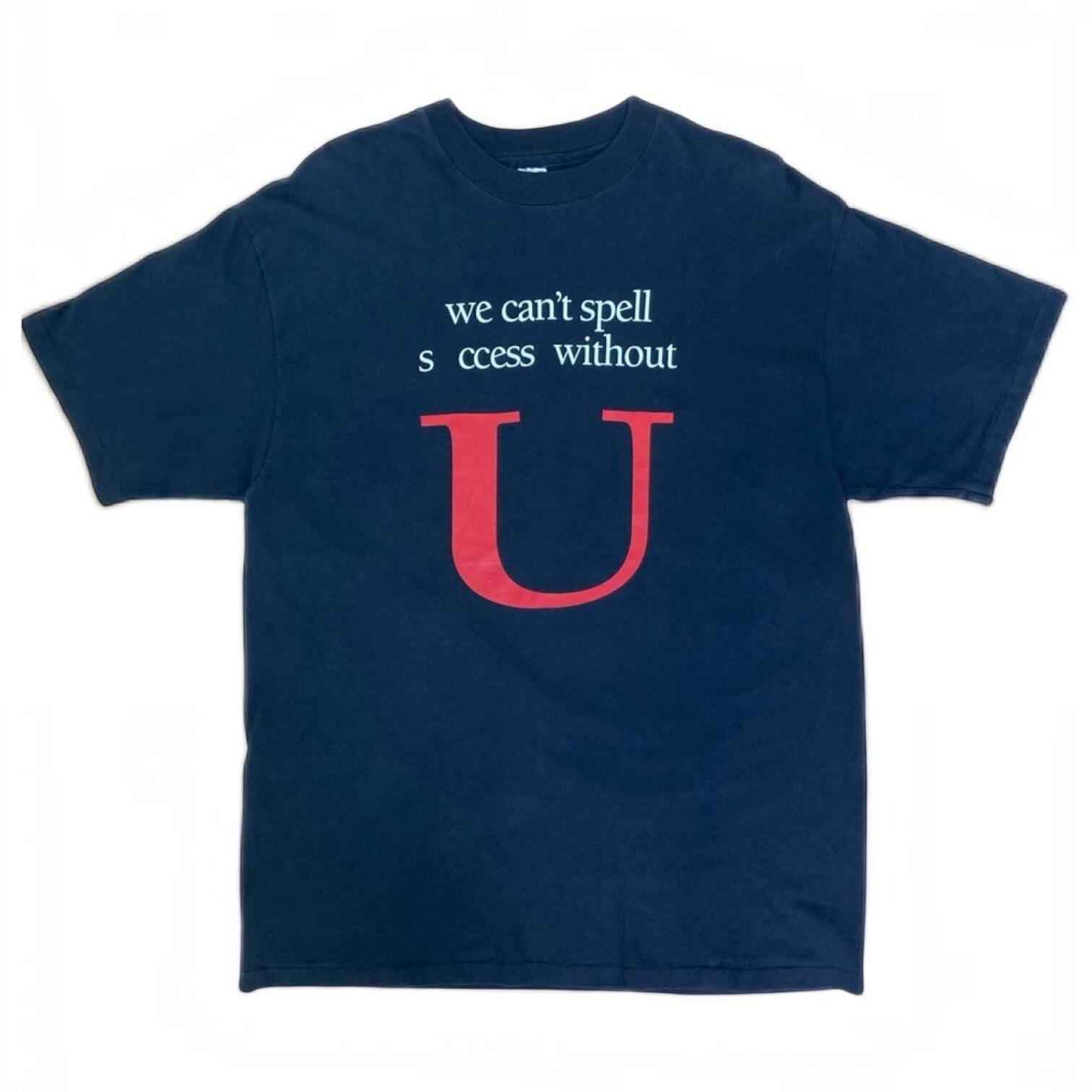 “we can't spell success without U” / Message Tee / Hanes / L / Deadstock / 90s