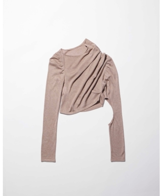 【25AW】MUKCYEN ムッシャン / asymmetrical knit long sleeves / ニットトップス