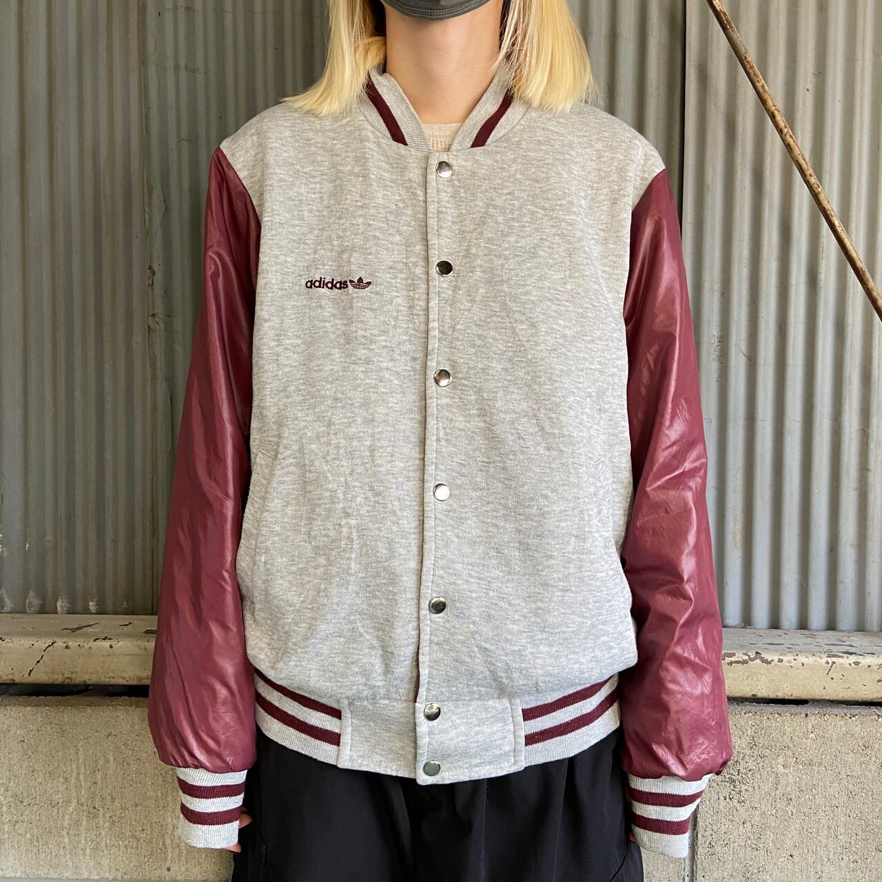 【美品】adidas - 90s スタジャン　ワッペン トレフォイル パープル 中古・古着通販】adidas (アディダス) スタジャン パープル