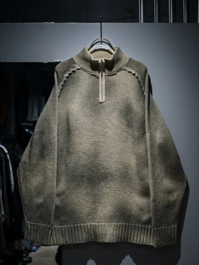 【add (C) vintage】Aging Design Vintage Half Zip Knit