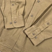 Crocodile クロコダイル 織り柄調 デザイン  長袖シャツ M/ベージュ系 メンズ