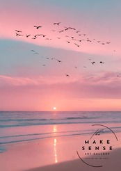 going back to home｜夕陽と鳥が描く癒しのアートポスター｜サンセットの穏やかな色合いで空間に安らぎをプラス｜額縁セット｜A3ポスター