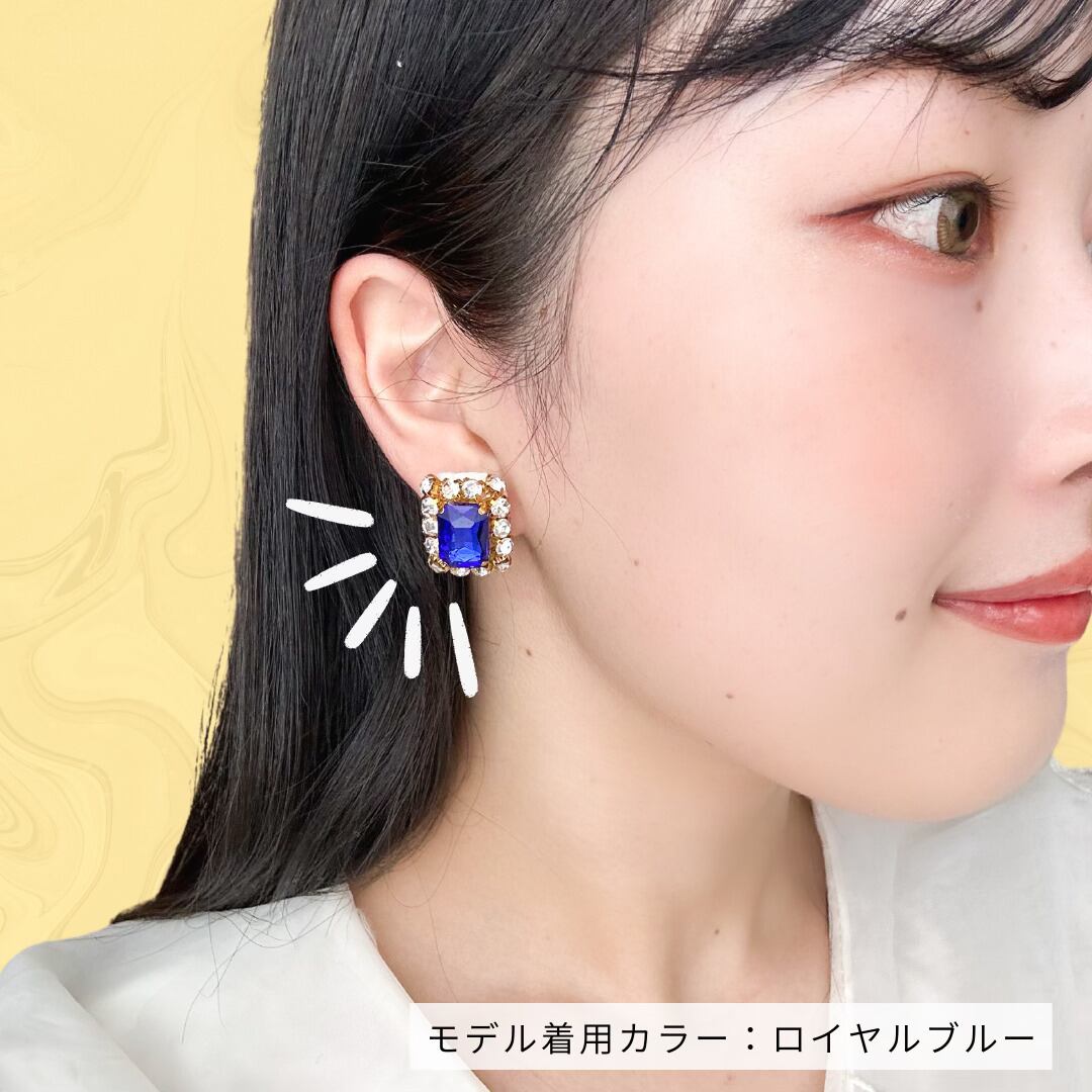 183 ロイヤルブルー✖︎クリアビジューの鳥さんブローチ　ピアスorイヤリング 183 ロイヤルブルー✖︎クリアビジューの鳥さんブローチ ピアスor