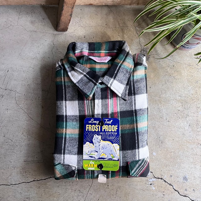 1980's ”Prentiss OUTDOORS" Heavy Cotton Flannel shirt Blue/Black
