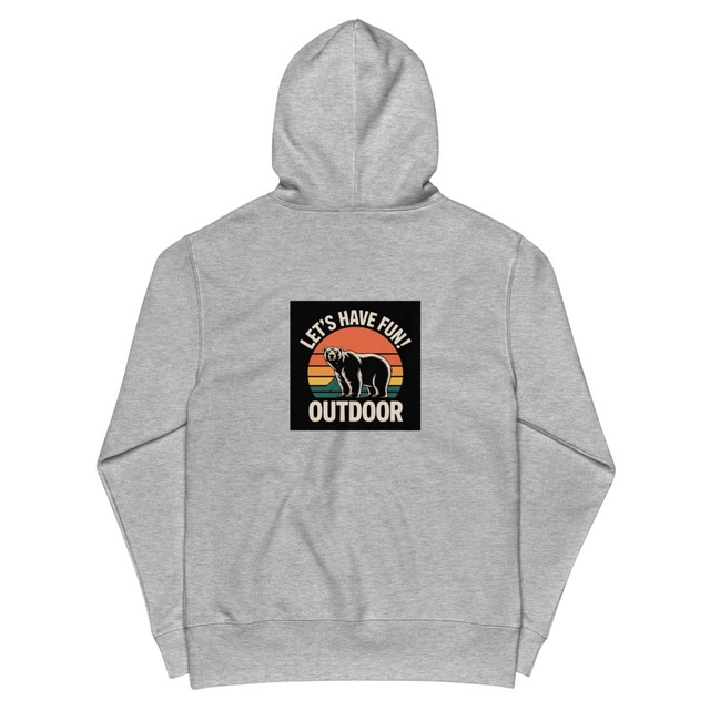 Polar　bear　outdoor　バックプリント　ユニセックス　裏毛　プルオーバーパーカー　B0009