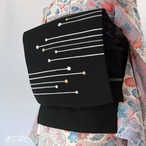 正絹塩瀬　黒地のなごや　流れ星
