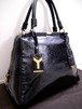 レア美品◆YvesSaintLaurent サンローラン マジョレール 男女可 大容量 パテントレザー トート バッグ 黒◆ マジョレールの希少なラージサイズ♪