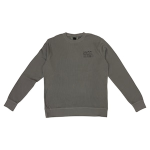 【ANTIHERO】BLACK HERO OUTLINE EMB WAFFLE KNIT CREW