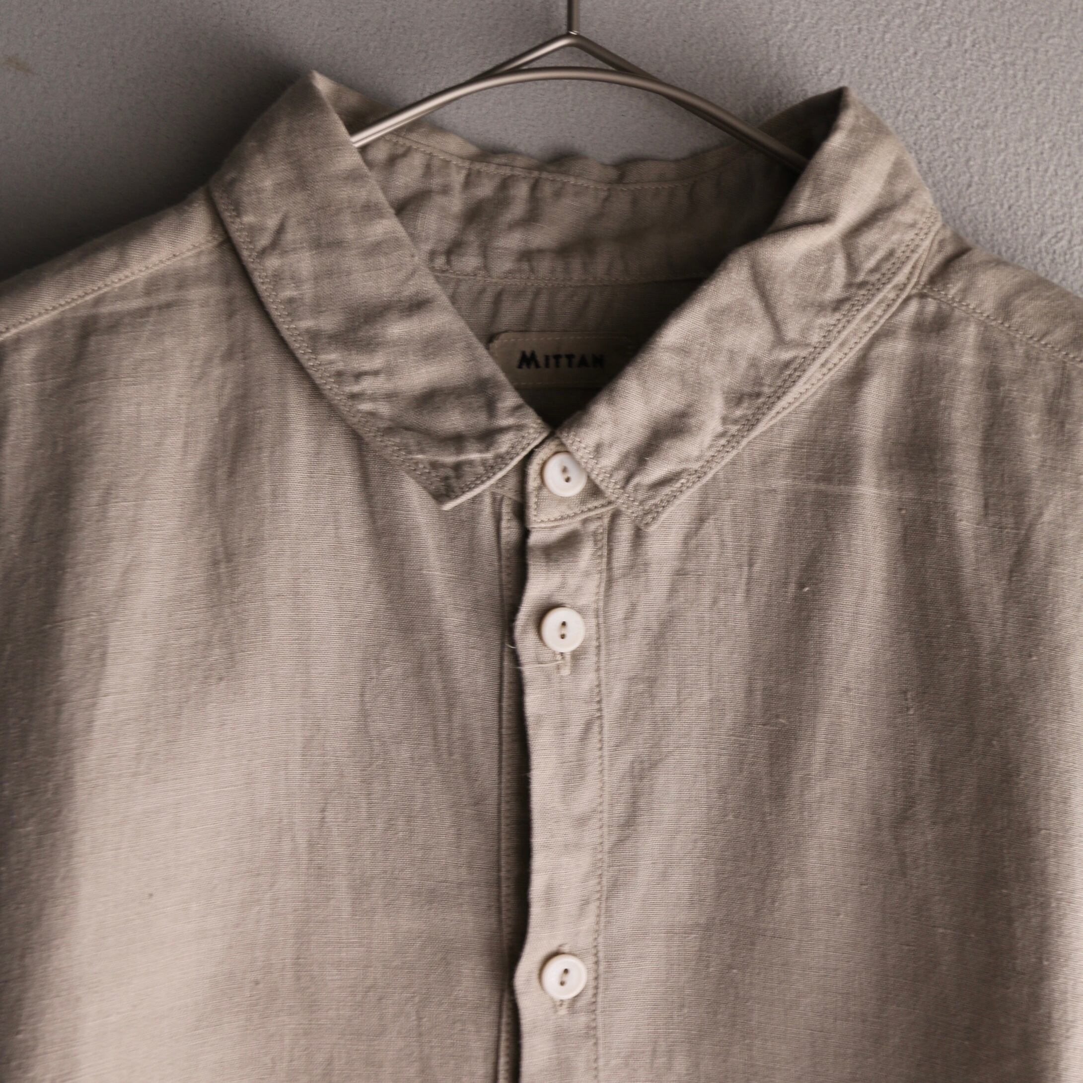 MITTAN SH-130C 大麻シャツ大（草木染） 蓬 | Routes*Roots