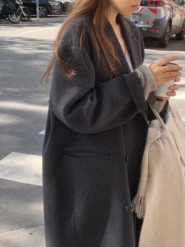 (予約) ounce / Cashmere over double coat 2color