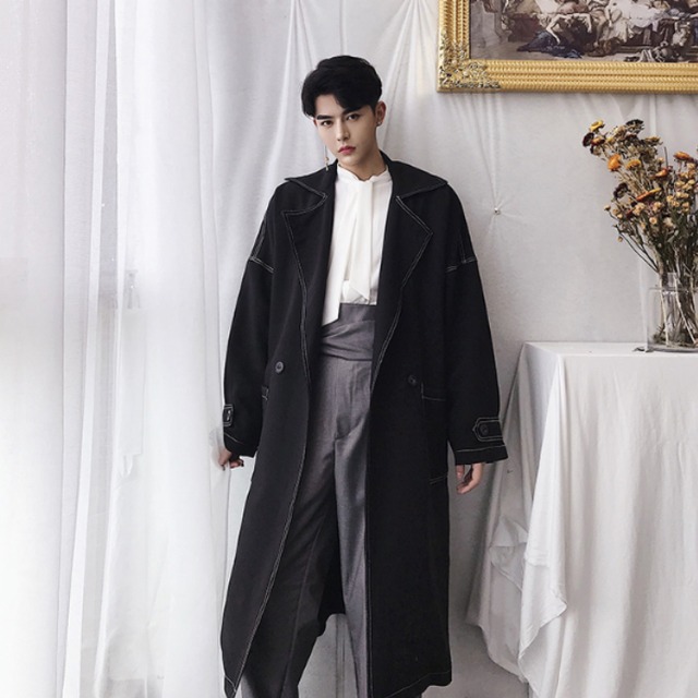 Xライン トレンチモチーフ ラップコート トレンチコート メンズ ユニセックス 黒 ブラック ジャケット コート ロングジャケット ロングコート モード系 アウター 羽織 ビッグシルエット ゆったり 韓国 原宿系 大きいサイズ 冬服 ガウン ロング丈 オーバーサイズ 細身 お Xライン トレンチモチーフ ラップコート トレンチコート メンズ ユニセックス 黒 ブラック ジャケット コート ロングジャケット ロングコート モード系 アウター 羽織 ビッグシルエット ゆったり 韓国 原宿系 大きいサイズ 冬服 ガウン ロング丈 オーバーサイズ 細身 お