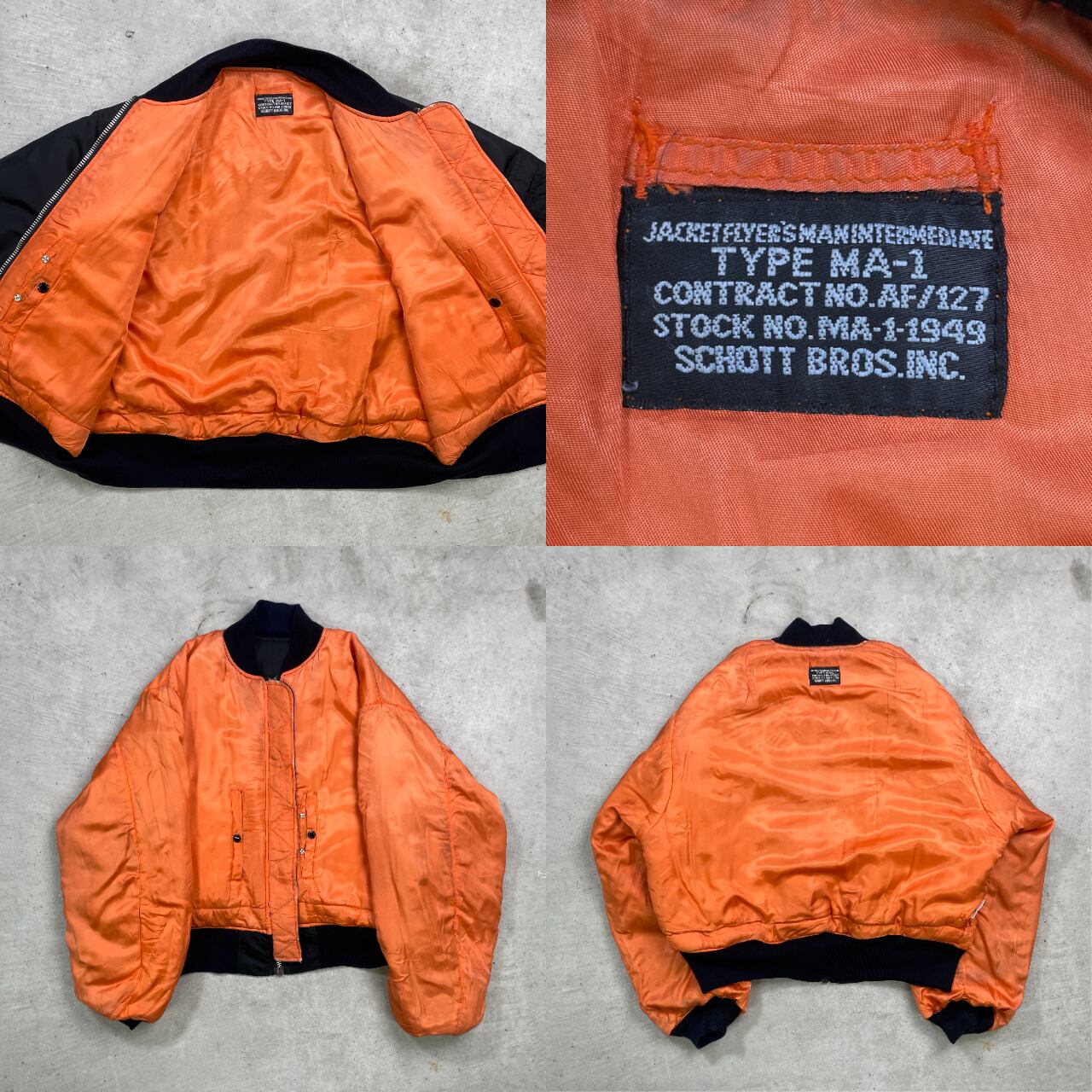 Schott ショット MA-1 ミリタリー フライトジャケット 民間品 Schott ショット MA-1 ミリタリー フライトジャケット 民間品