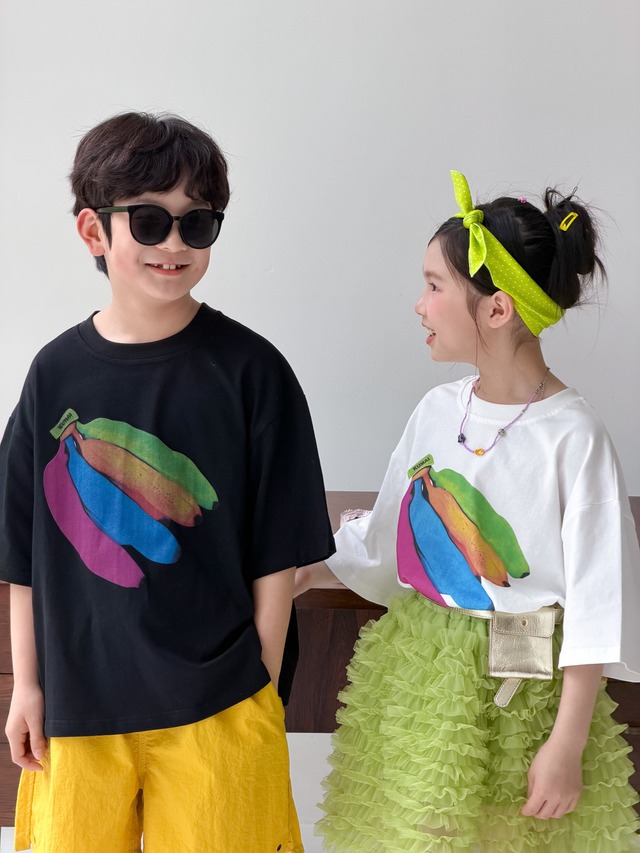 【KID】レインボーバナナプリント半袖Tシャツ - 17