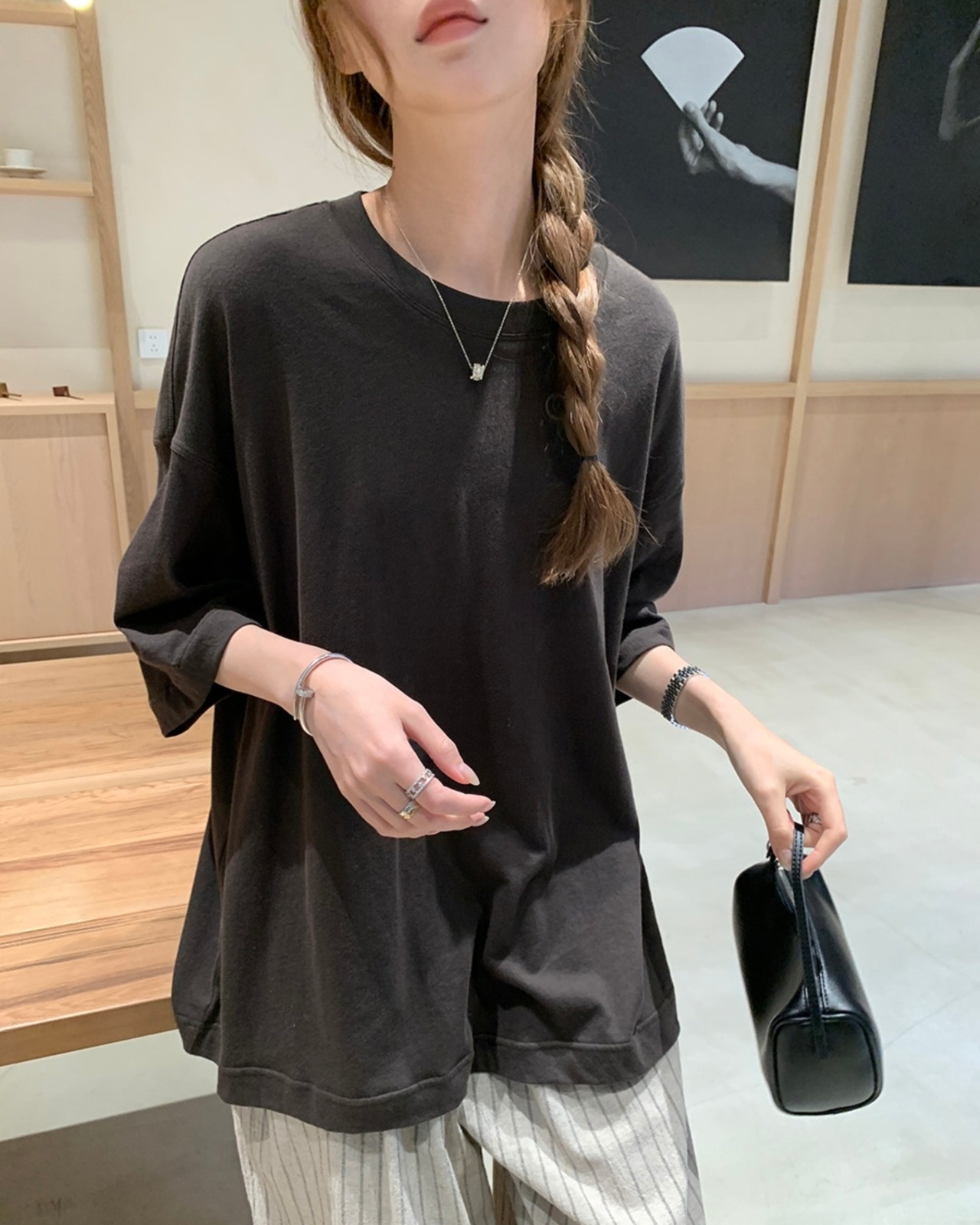 ドロップショルダーオーバーサイズTシャツ 2color A1081 - 12