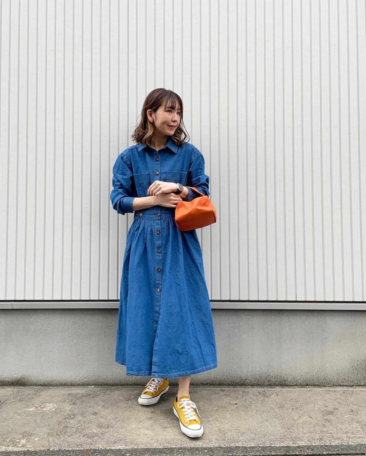 ウエストマークデニムシャツロングワンピース | jbgcompany