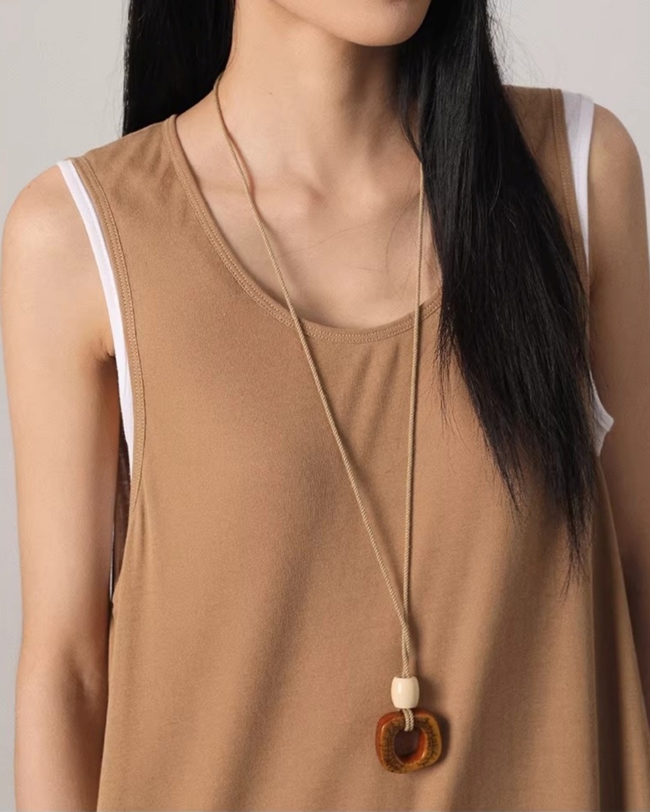 U-neck sleeveless maxi Dress L0070