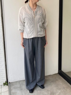 ニットオンチュールブルゾン（グレー）