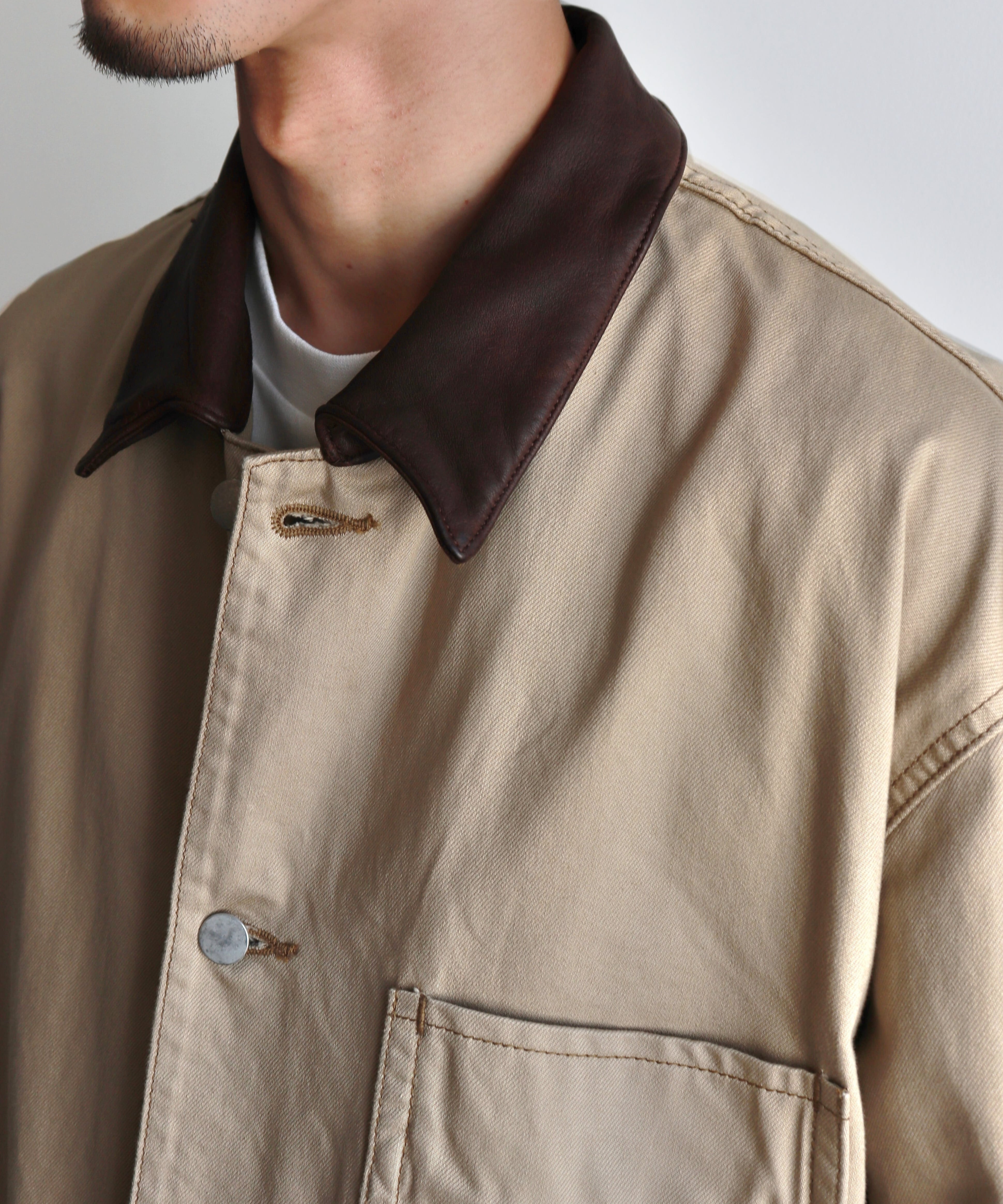 MATSUFUJI / M253-1412A / CONNECTED POCKETS DRILL JACKET (BEIGE