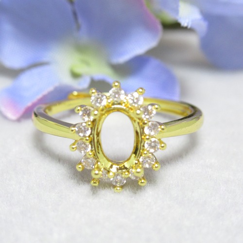 銅 8×6㎜ CZフレーム リング台 YG