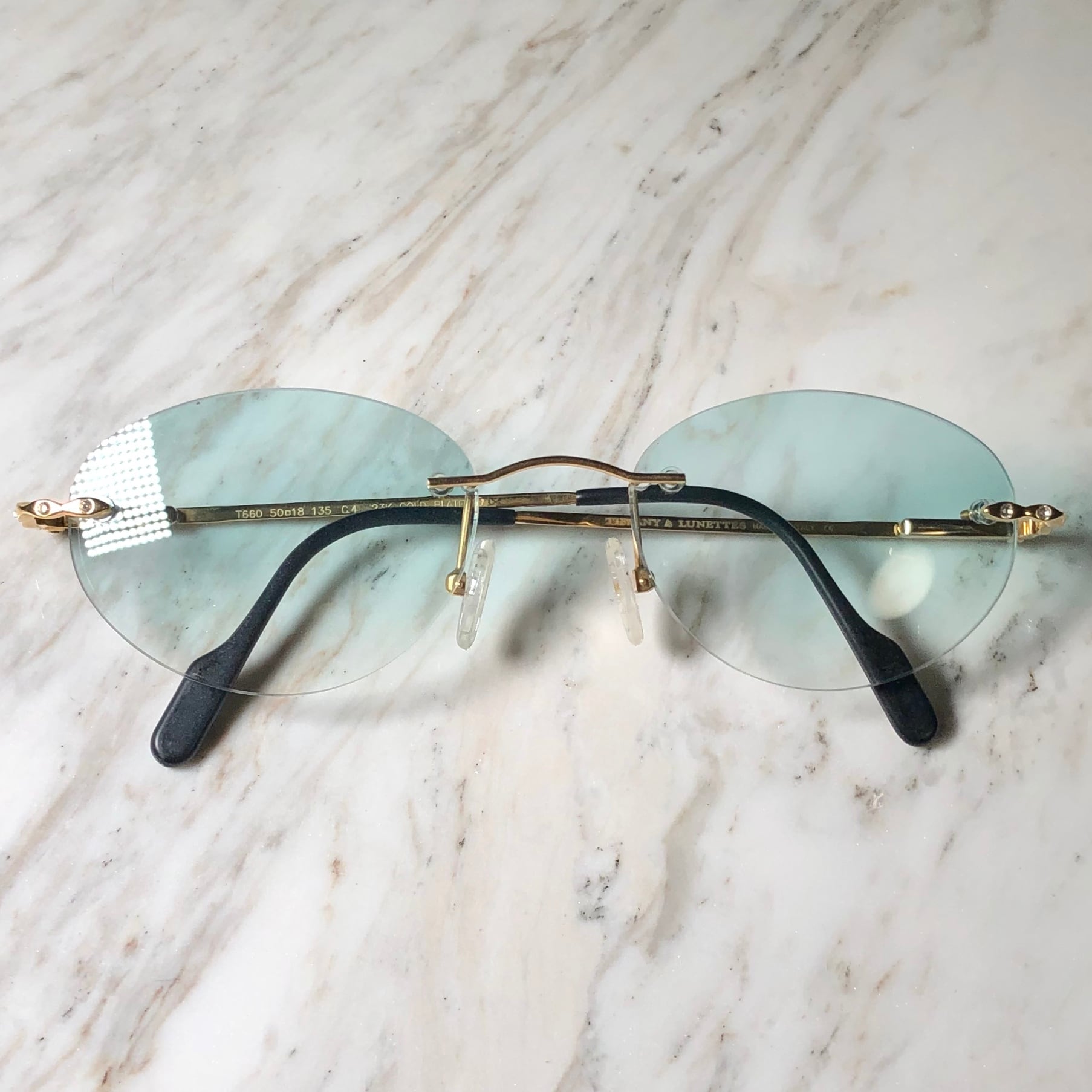vintage TIFFANY LUNETTES 23k gold plated deadstock glasses vintage TIFFANY LUNETTES 23k gold plated deadstock glasses