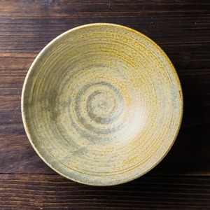 錆浅葱 6寸浅鉢（煮物鉢・浅丼）／吉永哲子