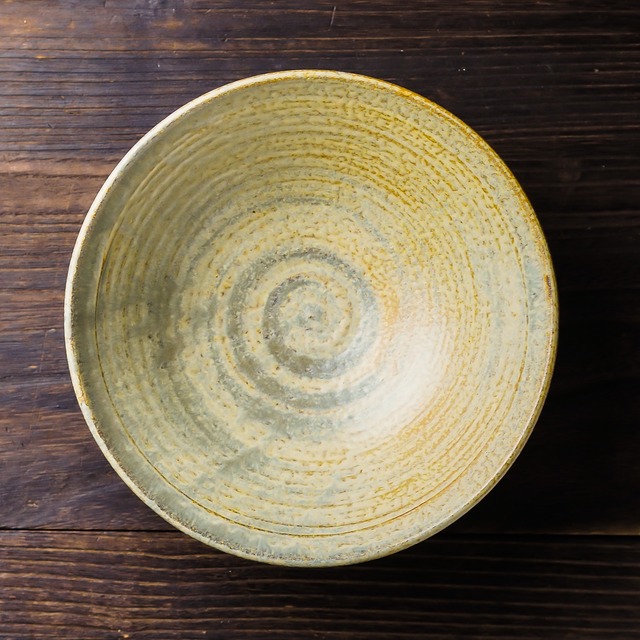 錆浅葱 6寸浅鉢（煮物鉢・浅丼）／吉永哲子