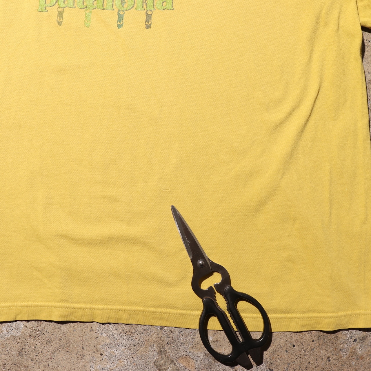 L マスタードイエロー Patagonia Beneficial T’s パタゴニア Tシャツ ベネフィシャル