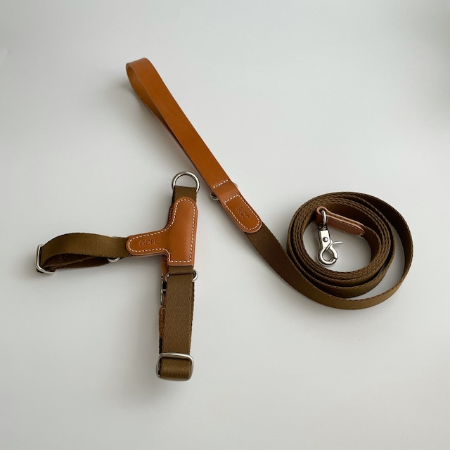 GOPE Leather Leash&Harness(タンブラウン)
