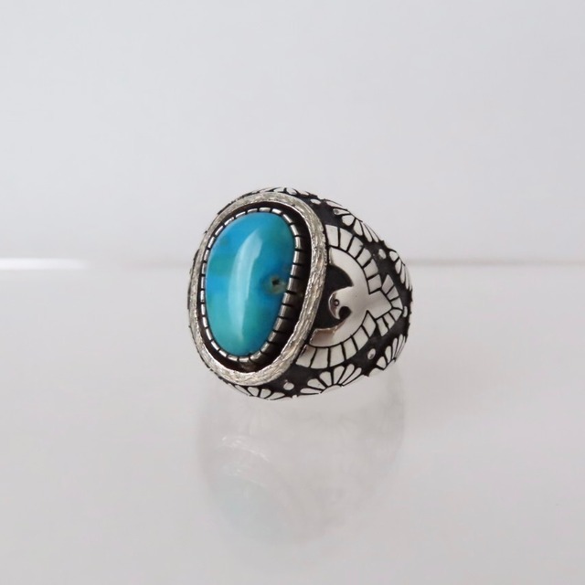 『一点物』”Blue Gem Turquoise” Ring