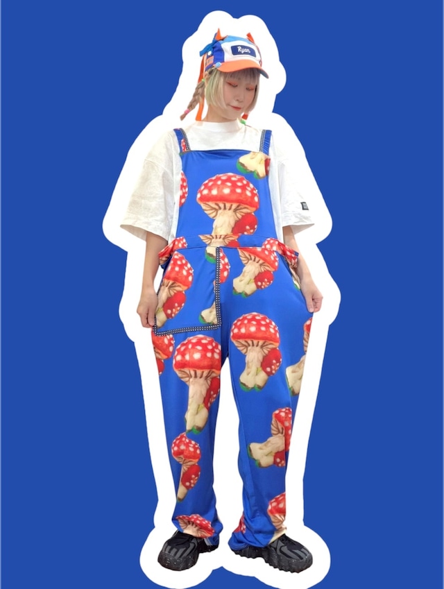 【8/28(金)20:00-9/3(木)23:59まで限定❣️】いっこの実 / オーバーオール(青/きのこ)