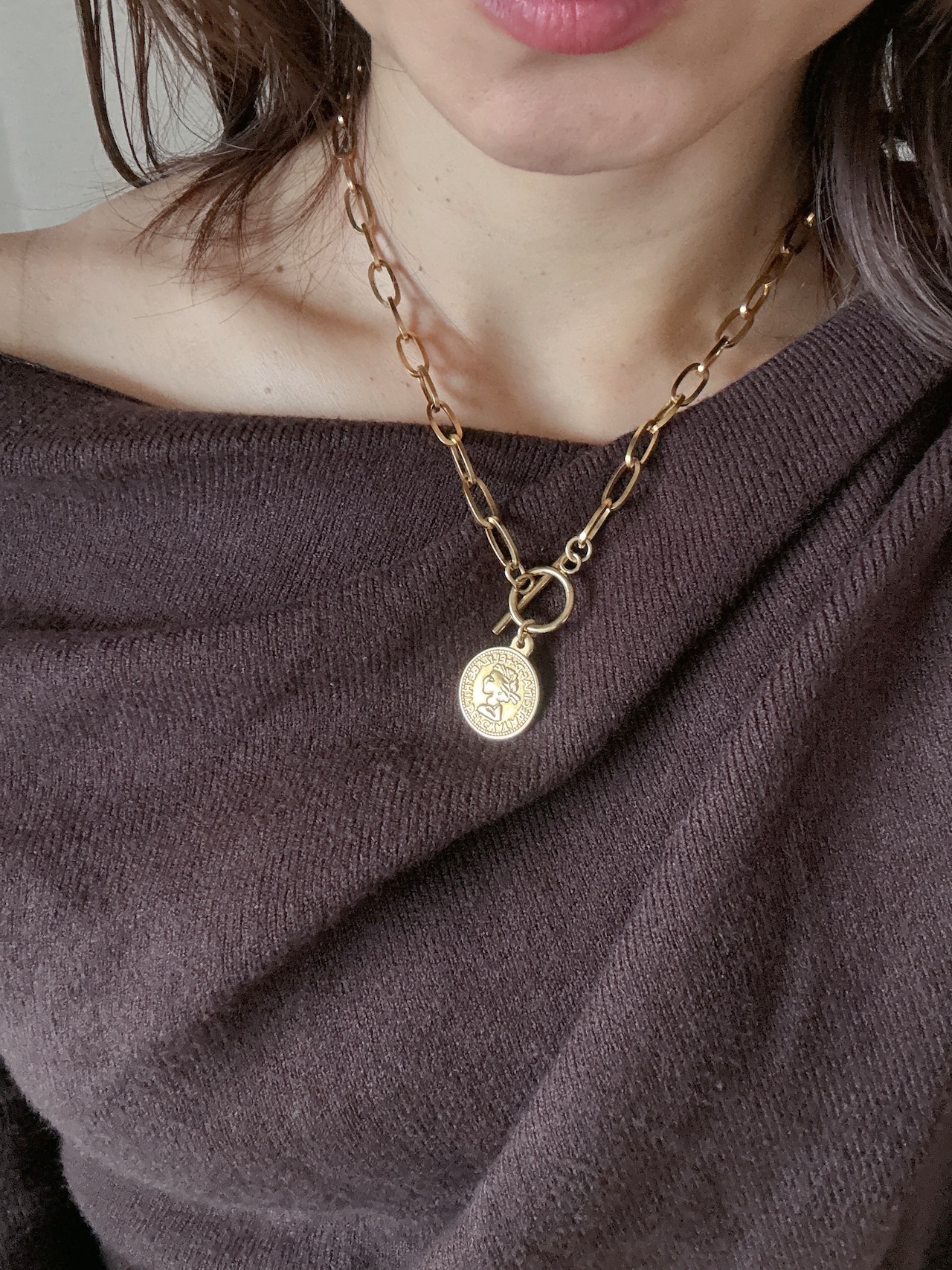 coin gold necklace