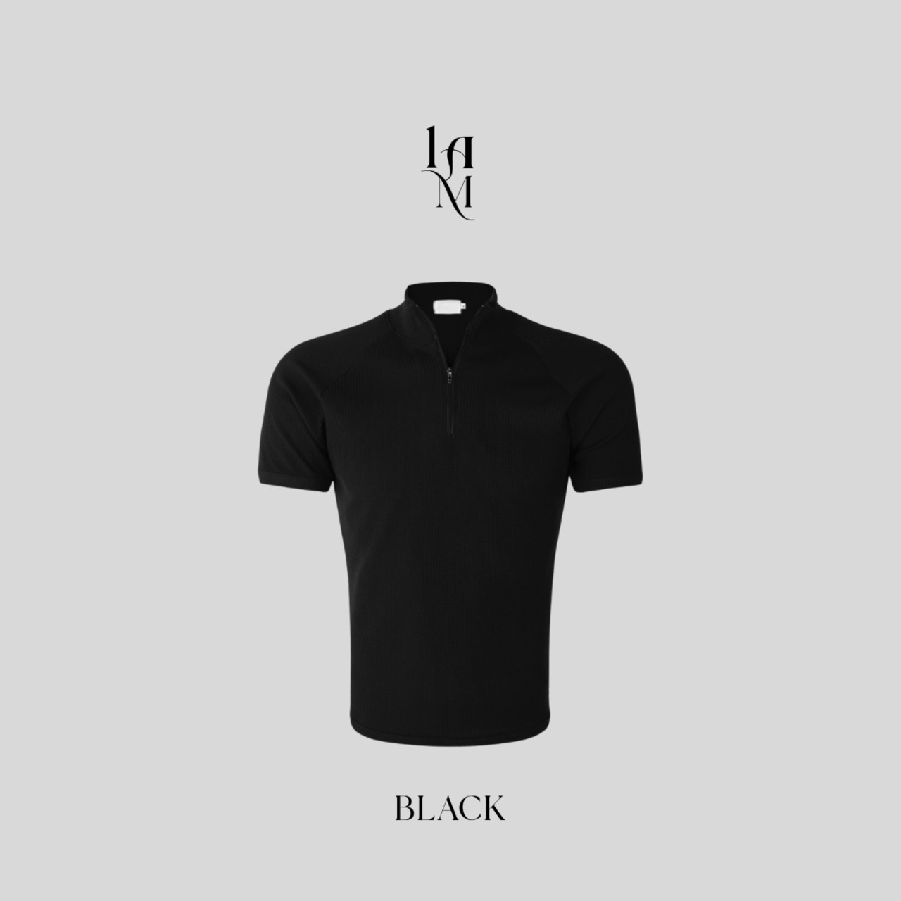 ※予約注文限定価格【MuscleFit】Ribbed Raglan Half Zip-Up Neck Tee (5color) - 12