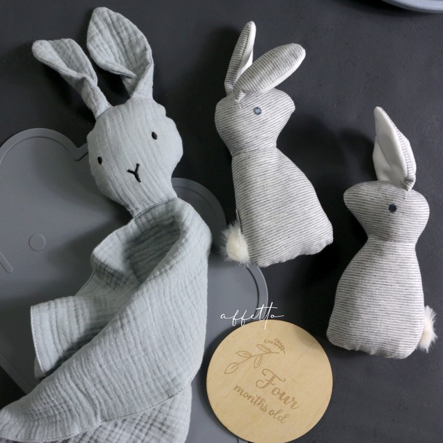 全長21cm 鈴入りウサギおもちゃ ナチュラル ベビー キッズ アニマル うさぎ インテリア おもちゃ 北欧風 バースデー プレゼント ディスプレイ Affetto アフェット キッズ用品 And ベビー用品