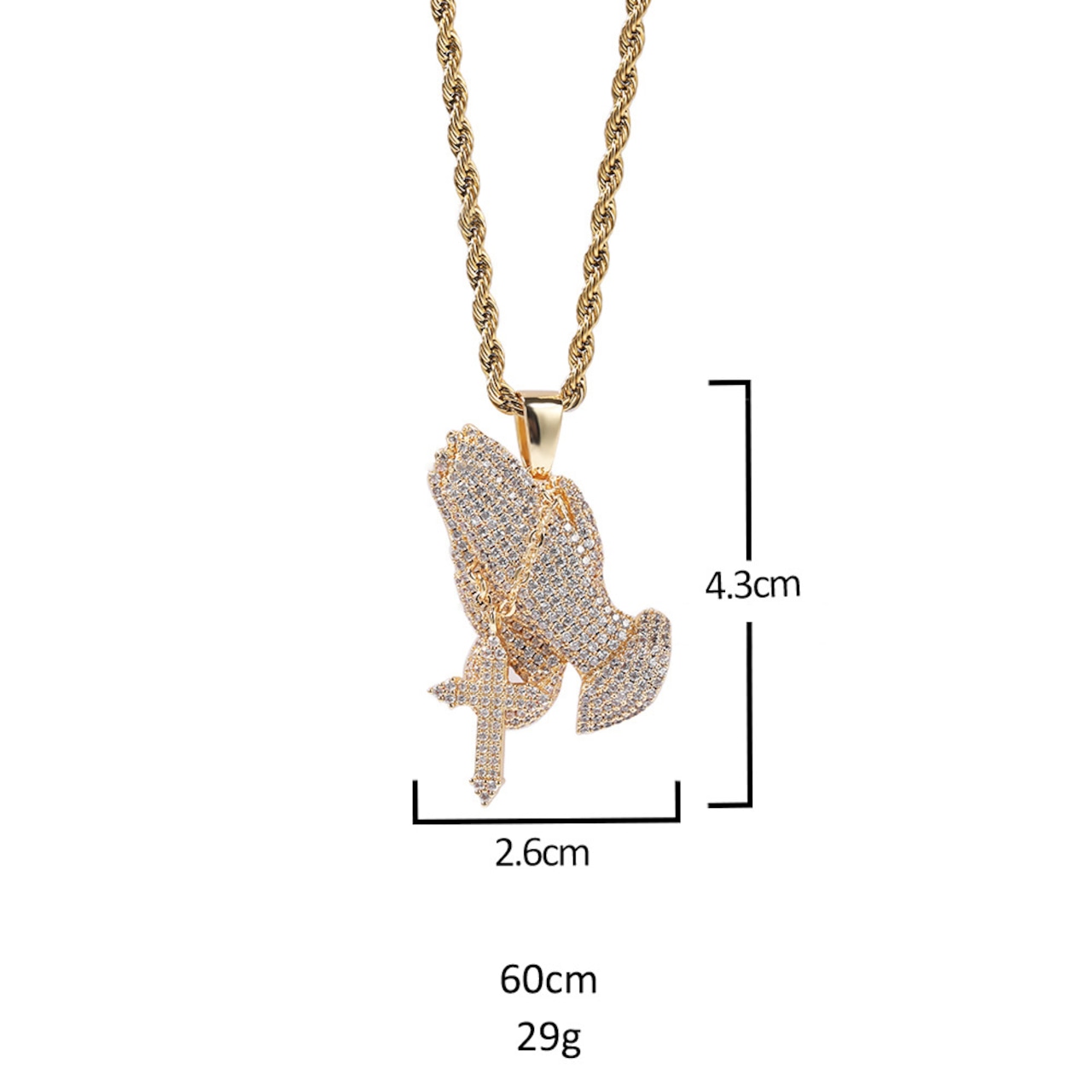 祈りの手ネックレス W174